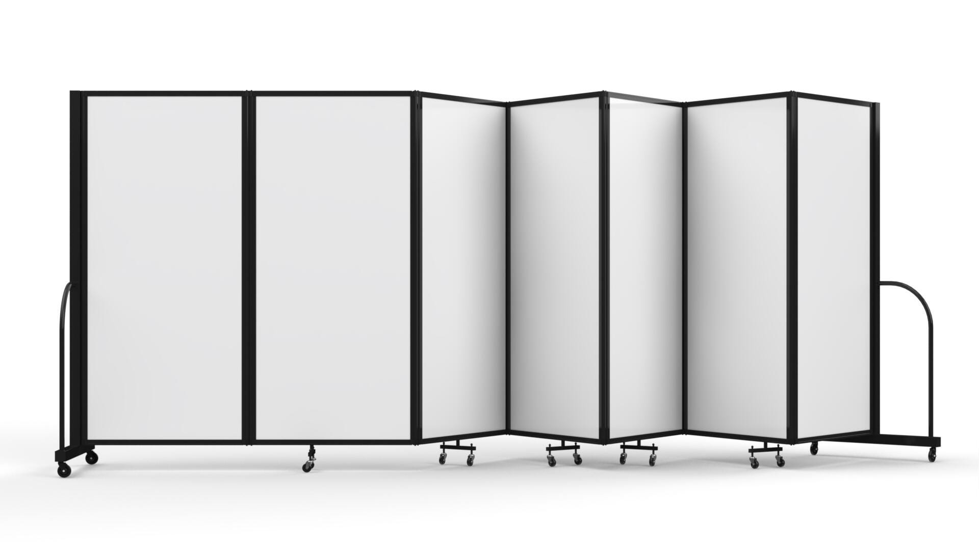 Screenflex Wet-Dry Magnetic Erase Tackable Divider, 7 Panels, 235 x 72 Inches, Charcoal Black 2161959